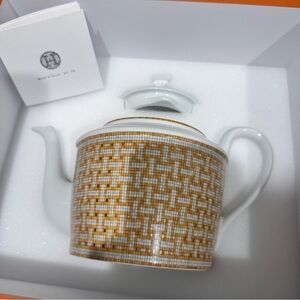 Hermes Brand New Mosaique 24 Gold Teapot